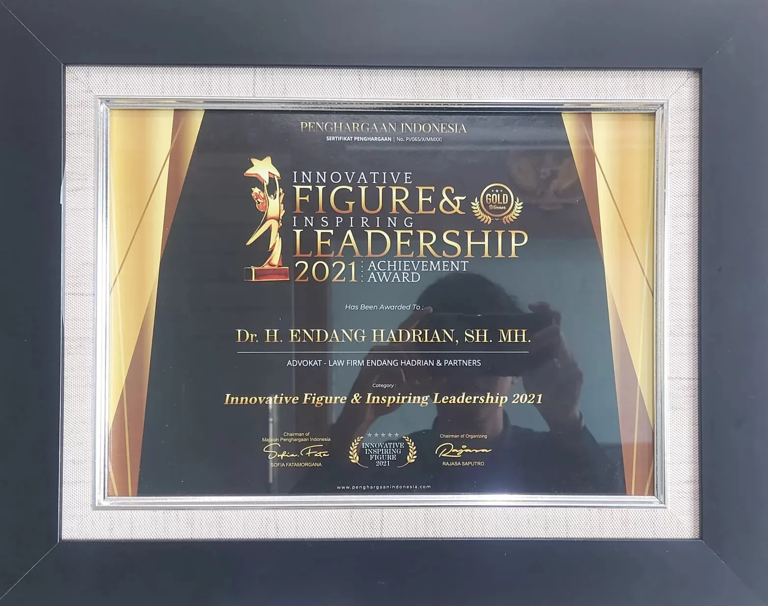 Award of Dr. Endang Hadrian, S.H., M.H.