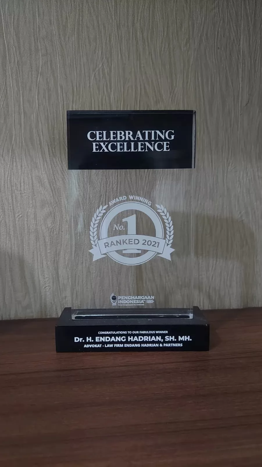 Award of Dr. Endang Hadrian, S.H., M.H.