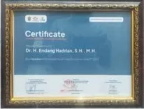 Award of Dr. Endang Hadrian, S.H., M.H.
